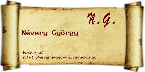 Névery György névjegykártya