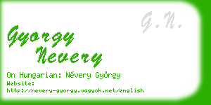 gyorgy nevery business card